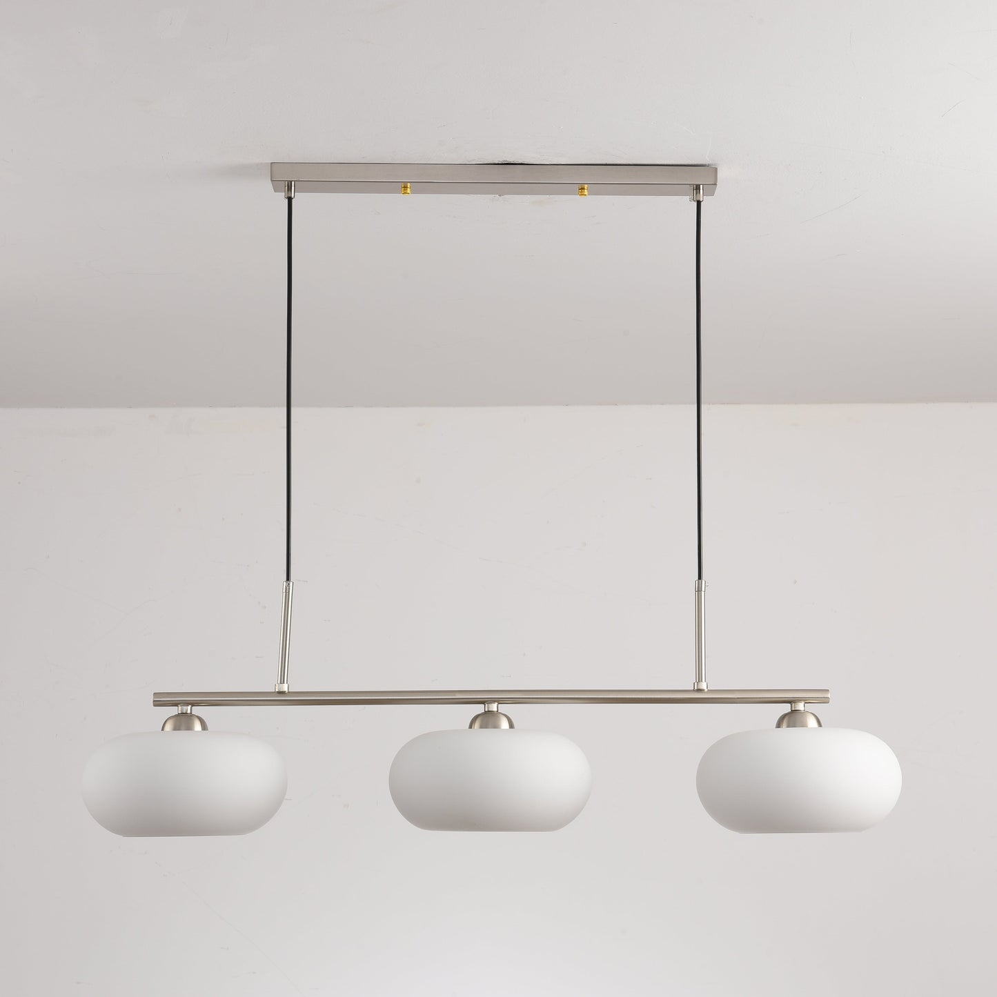 Light Luxury Persimmon Milk White Glass 3-light Island Light Chandelier