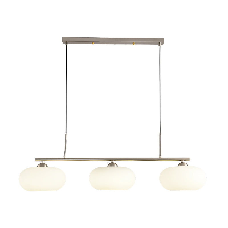Light Luxury Persimmon Milk White Glass 3-light Island Light Chandelier