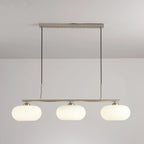 Light Luxury Persimmon Milk White Glass 3-light Island Light Chandelier BulbSquare