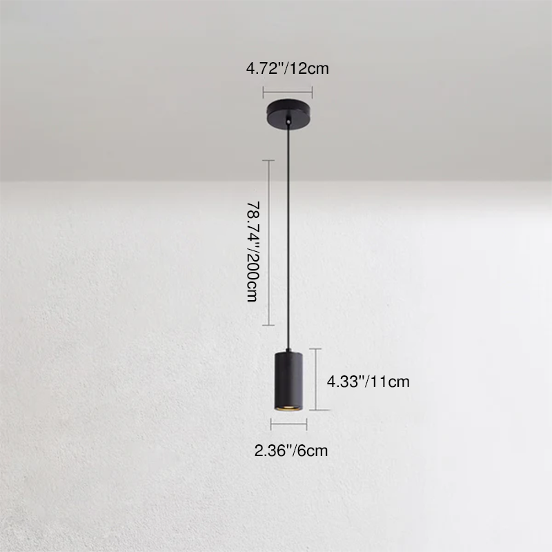 Nordic Minimalist Column Iron Mini 1-Light Pendant Light
