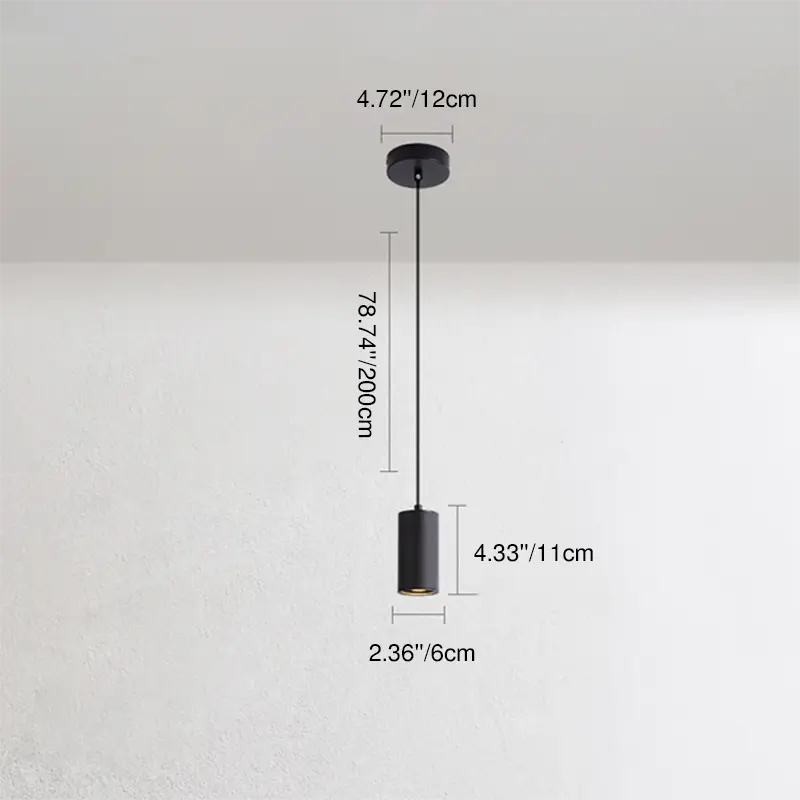 Nordic Minimalist Column Iron Mini 1-light Pendant Light Lumendat