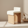 Plush Lambswool Vanity Stool - Ergonomic Durable Solid Wood Multi-Layer Board Stool For Bedroom Lumendat