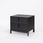 Modern Shabby Chic Nightstand - Eco-Friendly MDF & Easy-Clean Surface 2-Drawer Bedside Table For Bedroom Lumendat