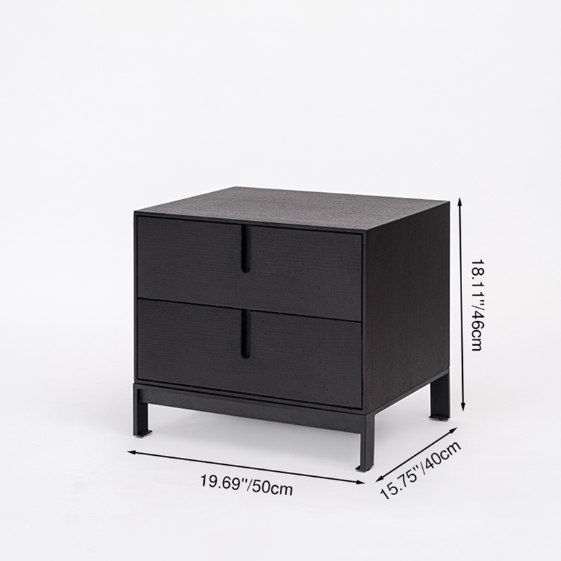 Modern Shabby Chic Nightstand - Eco-Friendly MDF & Easy-Clean Surface 2-Drawer Bedside Table For Bedroom Lumendat