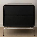Nordic Rectangular Design Nightstand - E1 Eco-Friendly MDF & Stable Stainless Steel Base Bedside Table 2-Drawer For Bedroom Lumendat