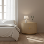 Layout-Flexible Luxury Nightstand - Eco-Friendly Composite Cabinet Rock Slab Top Bedside Table 2-Drawer For Bedroom & Living Room Lumendat