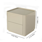 Elegant Luxury Baking Paint Nightstand - Self-Closing Rail 2-Drawer Bedside Table For Bedroom & Living Room Lumendat