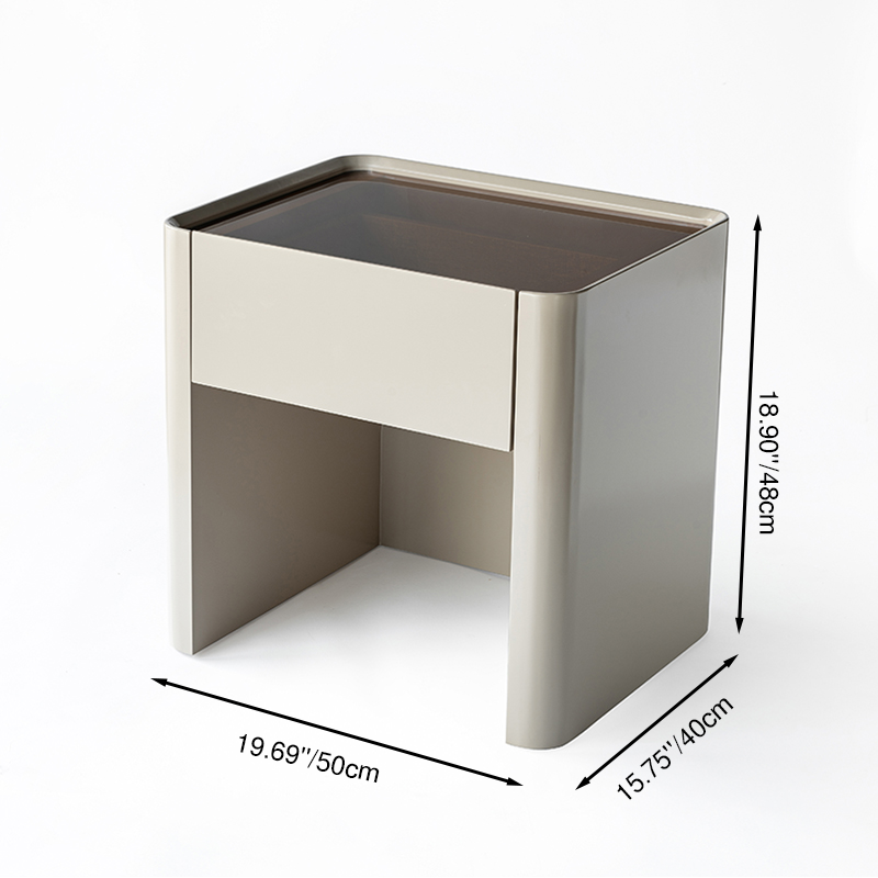 Stain-Resistant Nordic Nightstand - Soft Baking Paint Hue Dual Textured Tops Bedside Table 1-Drawer For Bedroom Lumendat