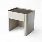 Stain-Resistant Nordic Nightstand - Soft Baking Paint Hue Dual Textured Tops Bedside Table 1-Drawer For Bedroom Lumendat