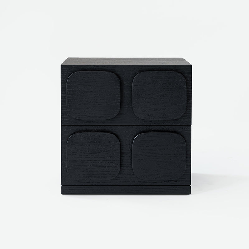 Versatile Minimal Nightstand - Deformation-Resistant Solid Wood Multi-Layer Board Bedside Table 2-Drawer For Bedroom Lumendat
