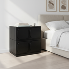 Versatile Minimal Nightstand - Deformation-Resistant Solid Wood Multi-Layer Board Bedside Table 2-Drawer For Bedroom Lumendat