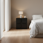 Versatile Minimal Nightstand - Deformation-Resistant Solid Wood Multi-Layer Board Bedside Table 2-Drawer For Bedroom Lumendat