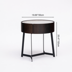 Cool Industrial Bedside Table - Eco-Friendly Material & Scratch-Resistant Sintered Stone Top Nightstand 1-Drawer For Bedroom Lumendat