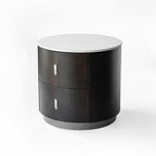 Elegant Retro Bedside Table - Stable Carbon Steel Feet Smooth 2-Drawer Glide Nightstand For Bedroom Lumendat
