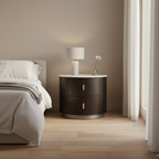 Elegant Retro Bedside Table - Stable Carbon Steel Feet Smooth 2-Drawer Glide Nightstand For Bedroom Lumendat