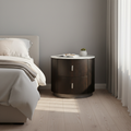Elegant Retro Bedside Table - Stable Carbon Steel Feet Smooth 2-Drawer Glide Nightstand For Bedroom Lumendat
