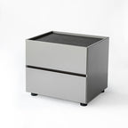 Sleek Smoked Wood Veneer Bedside Cabinet - Minimalist Non-Toxic Material Nightstand 2-Drawer For Bedroom Lumendat