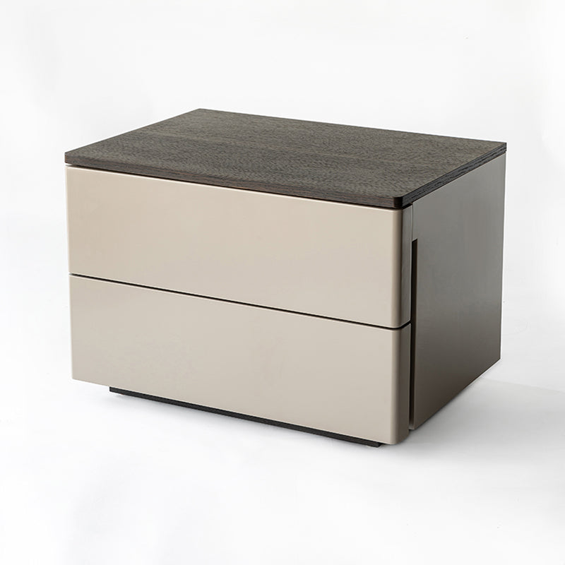Eco-Conscious Bedside Table - Sleek Minimalist Style Durable & Easy-Care Nightstand 2-Drawer For Bedroom Lumendat