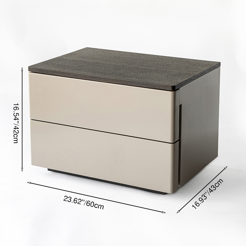 Eco-Conscious Bedside Table - Sleek Minimalist Style Durable & Easy-Care Nightstand 2-Drawer For Bedroom Lumendat