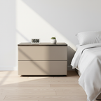 Eco-Conscious Bedside Table - Sleek Minimalist Style Durable & Easy-Care Nightstand 2-Drawer For Bedroom Lumendat