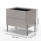 Sleek Minimalist Nightstand - Built-In Wireless Charging Bedside Table 2-Drawer For Bedroom & Living Room Lumendat