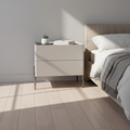 Sleek Minimalist Nightstand - Built-In Wireless Charging Bedside Table 2-Drawer For Bedroom & Living Room Lumendat