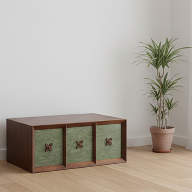 Vintage Eco-Friendly Drawer Cabinet - Elegant Flower Handles & Organized Storage Cabinet 1-Drawer For Living Room & Bedroom Lumendat
