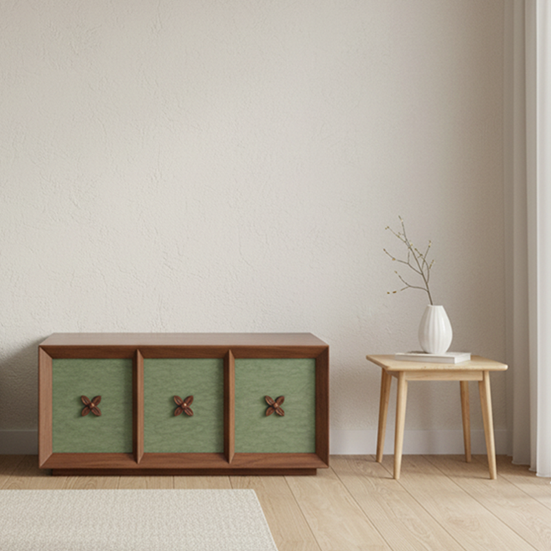 Vintage Eco-Friendly Drawer Cabinet - Elegant Flower Handles & Organized Storage Cabinet 1-Drawer For Living Room & Bedroom Lumendat