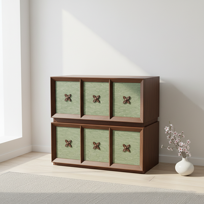 Classic Vintage Double-Tier Cabinet - Timeless Elegance & Ample Storage Space Storage Cabinet 2-Drawer For Living Room & Bedroom Lumendat