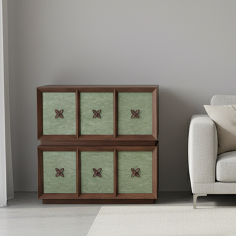 Classic Vintage Double-Tier Cabinet - Timeless Elegance & Ample Storage Space Storage Cabinet 2-Drawer For Living Room & Bedroom Lumendat