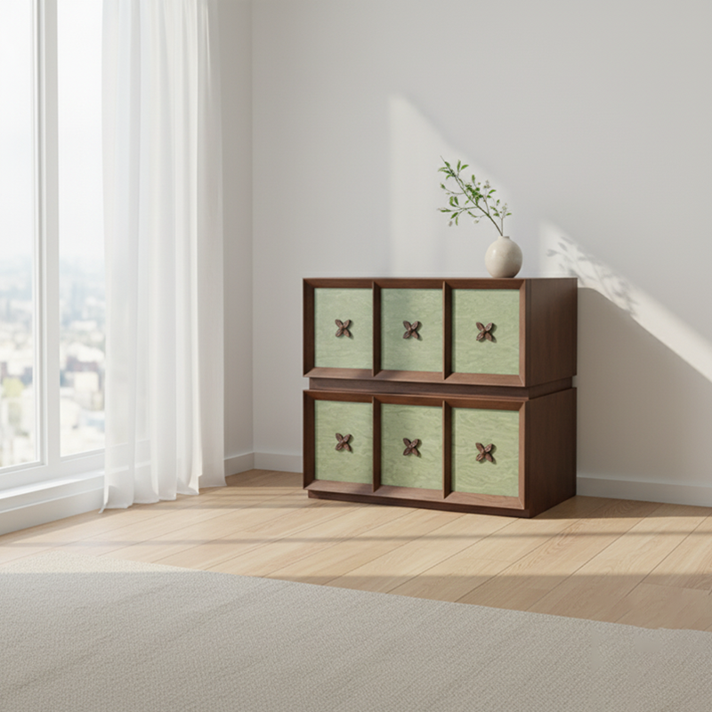 Classic Vintage Double-Tier Cabinet - Timeless Elegance & Ample Storage Space Storage Cabinet 2-Drawer For Living Room & Bedroom Lumendat