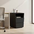 Compact Office Bedside Cabinet - Space-Saving Solid Wood & Organized Storage Cabinet 2-Drawer For Home Office Lumendat