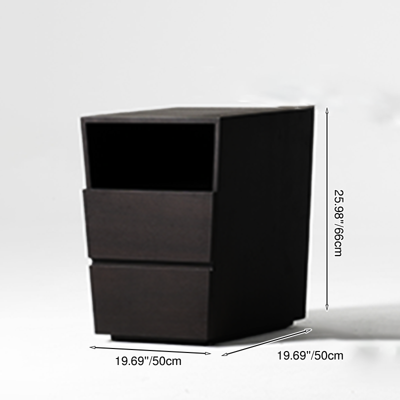 Compact Office Bedside Cabinet - Space-Saving Solid Wood & Organized Storage Cabinet 2-Drawer For Home Office Lumendat