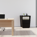 Compact Office Bedside Cabinet - Space-Saving Solid Wood & Organized Storage Cabinet 2-Drawer For Home Office Lumendat
