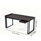 Contemporary Industrial Desk - Durable & Space-Saving Design Table Ideal For Home Office Lumendat