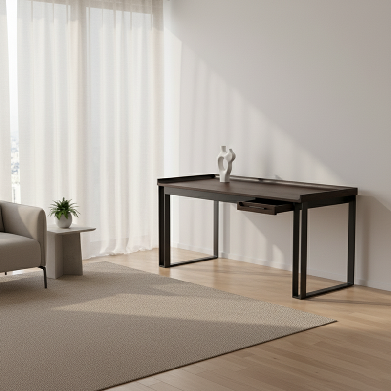 Contemporary Industrial Desk - Durable & Space-Saving Design Table Ideal For Home Office Lumendat