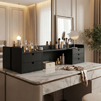 Sleek Black Vanity Storage Shelf - Organized Beauty Storage Rack 5-Drawer For Bedroom Lumendat