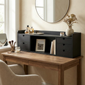 Sleek Black Vanity Storage Shelf - Organized Beauty Storage Rack 5-Drawer For Bedroom Lumendat