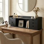 Sleek Black Vanity Storage Shelf - Organized Beauty Storage Rack 5-Drawer For Bedroom Lumendat
