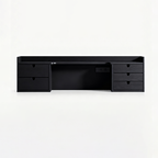 Sleek Black Vanity Storage Shelf - Organized Beauty Storage Rack 5-Drawer For Bedroom Lumendat