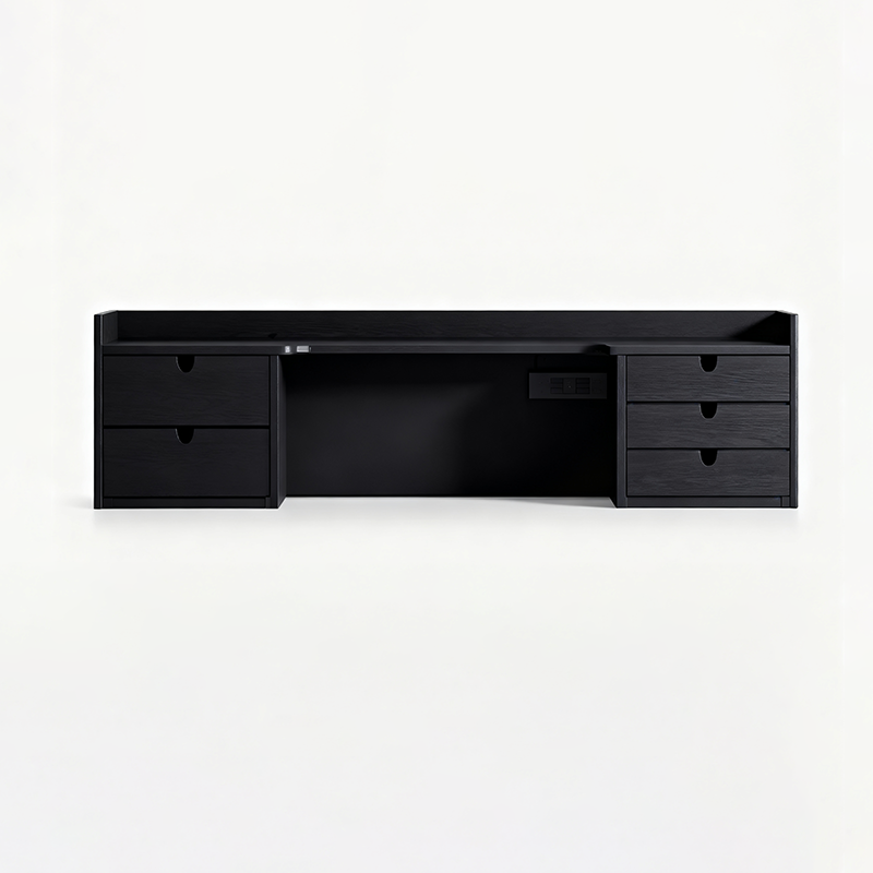 Sleek Black Vanity Storage Shelf - Organized Beauty Storage Rack 5-Drawer For Bedroom Lumendat