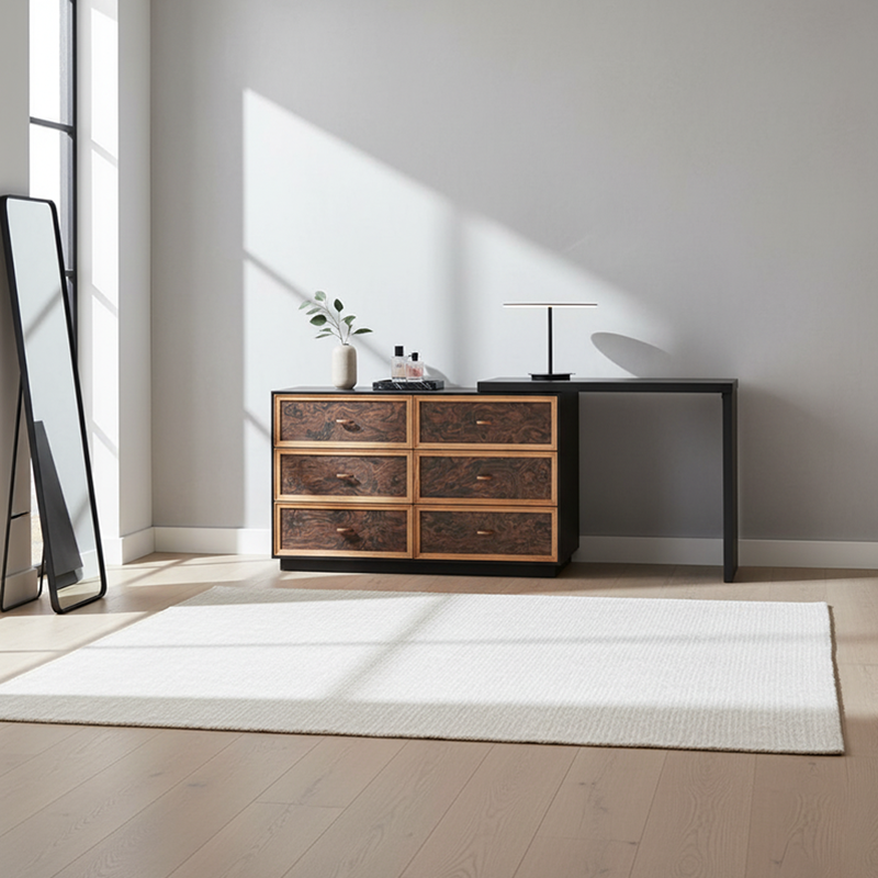 Classic Vintage Makeup Vanity - 6-Drawer Organized Storage & Sleek Design Table For Bedroom Lumendat