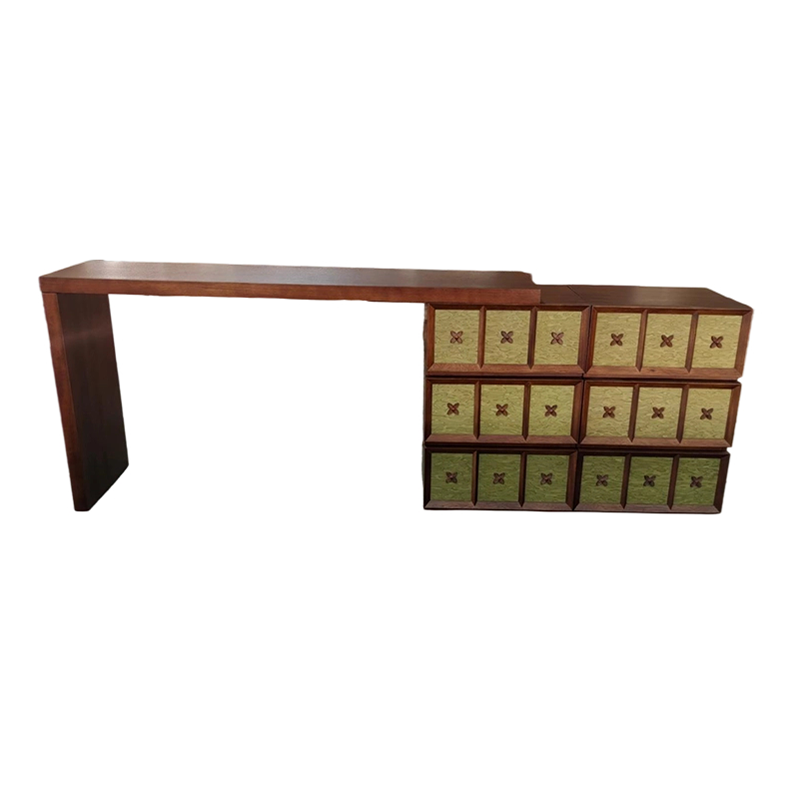 Mid-century Makeup Vanity - Wide Countertop & Eco-Friendly Material Table For Bedroom Lumendat