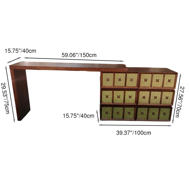 Mid-century Makeup Vanity - Wide Countertop & Eco-Friendly Material Table For Bedroom Lumendat