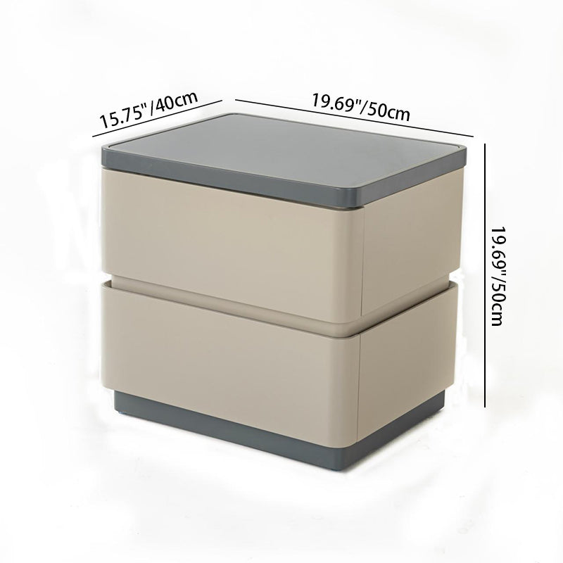 Modern Minimalist Eco-Friendly Bedside Cabinet - Floating Edge 2 Drawers Nightstand For Bedroom Lumendat