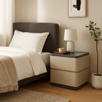 Modern Minimalist Eco-Friendly Bedside Cabinet - Floating Edge 2 Drawers Nightstand For Bedroom Lumendat