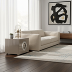 Modern Minimalist High-Gloss Unique Round Handle Bedside Cabinet - 2 Drawers Nightstand For Bedroom Lumendat