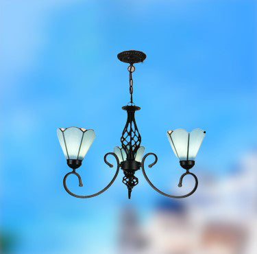 European Creative Tiffany Glass 3/5/6/8 Lights Chandelier