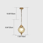 European Vintage Round Ball Die-cast Aluminum Glass Waterproof Outdoor 1-light Pendant Light BulbSquare