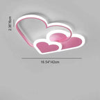 Contemporary Scandinavian Heart Shape Acrylic Metal LED Flush Mount Ceiling Light for Bedroom